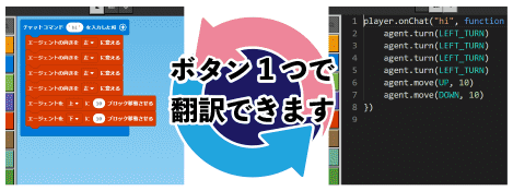 ボタン1つでJavaScriptに翻訳できます